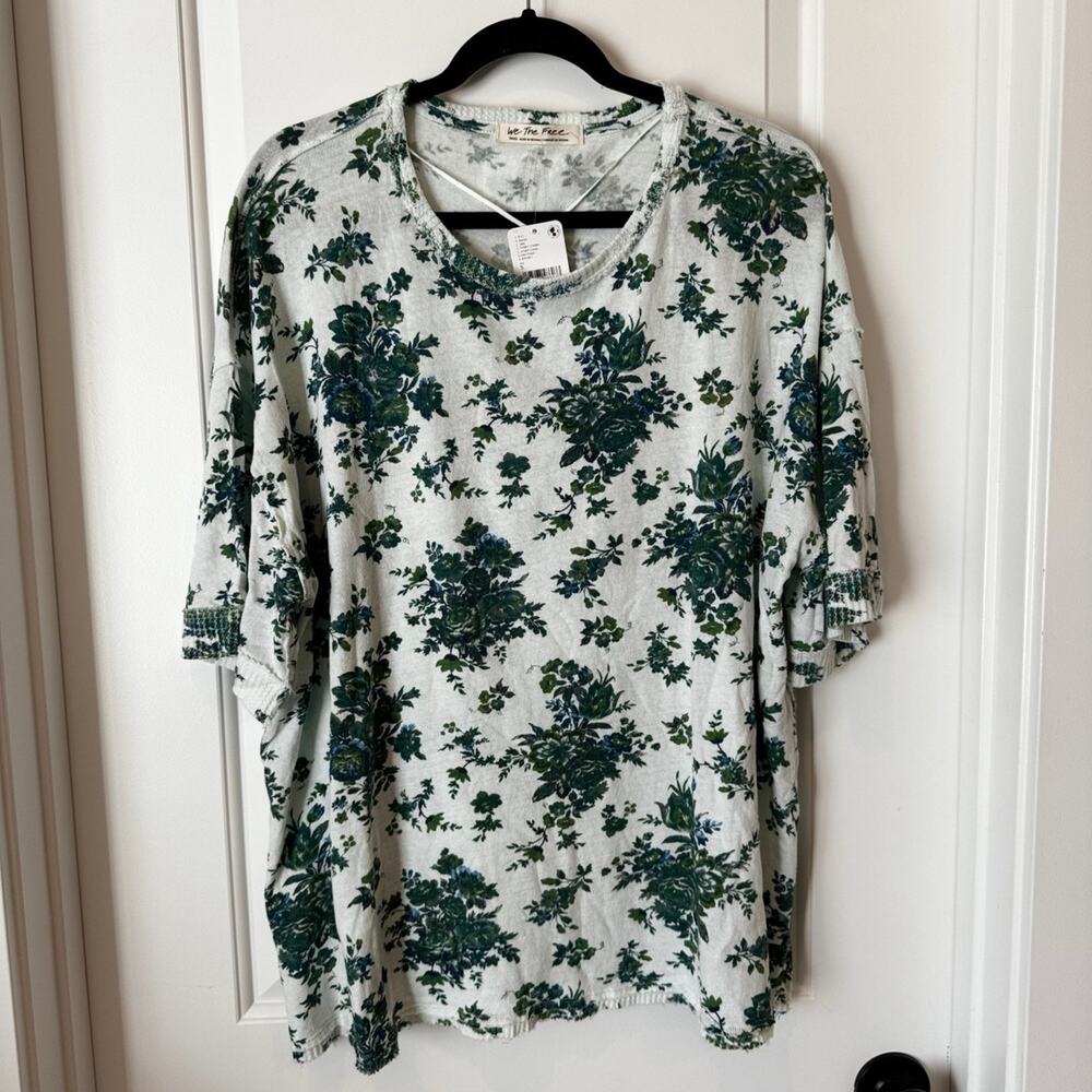 We the Free Ivory Floral Shirt Women Size Small